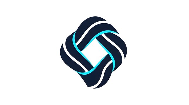 Modern abstract geometric logo featuring interlocking curved lines forming a dynamic knot shape for corporate branding and identity
