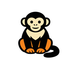 Fototapeta premium Minimalist Capuchin Monkey Mascot Logo Design