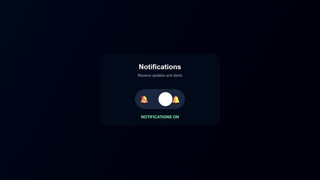 UI animation of notification settings toggle switch