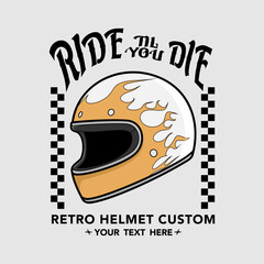 Retro Helmet Custom White Gol... © GiR Stock