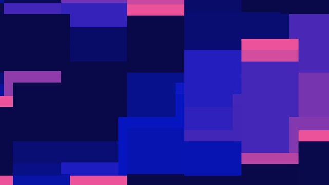 Abstract Blue and Pink Pixel Mosaic Rectangles Motion Graphics Loop