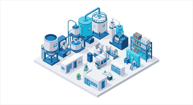 Modern Industrial Chemical Manufacturing Plant Facility.