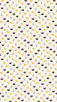 Seamless pattern of Asian food icons