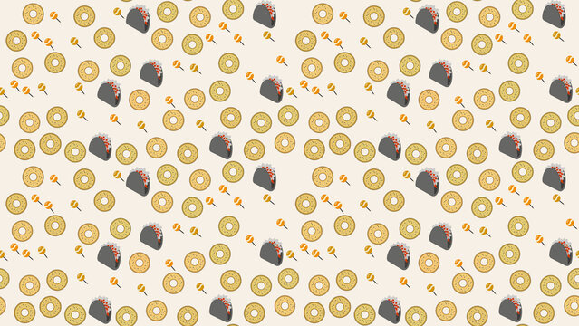 Tacos, Bagels, and Lollipops Pattern