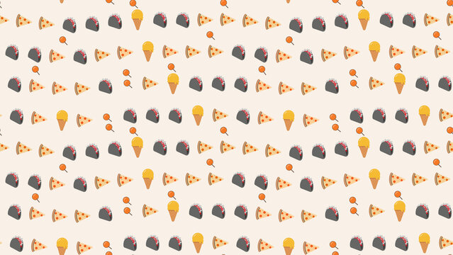 Tacos, Pizza, Ice Cream, and Lollipops Pattern
