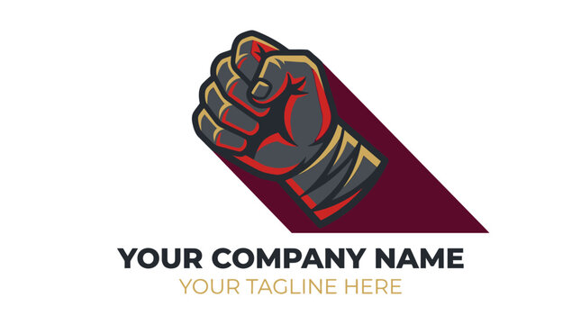 Fist Raised Logo - Power, Strength, Victory Symbol