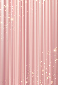 Pink Curtain with Sparkling Lights &ndash; Luxury Shining Background
