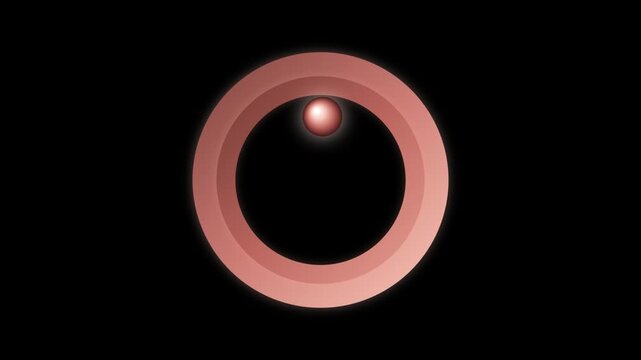 Abstract 3d copper ring with a floating sphere