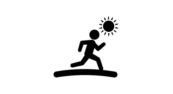 Person Running Towards The Sun.