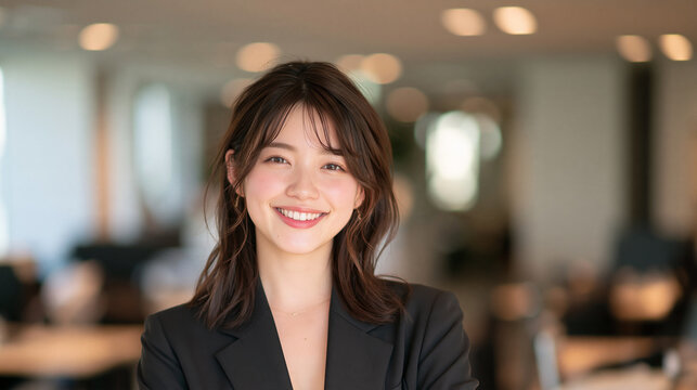 やりがいを感じながら働く新入社員の信頼感ある笑顔のポートレート
