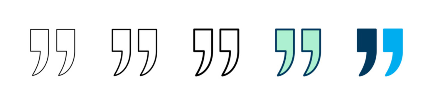 Quote icon logo design. Quotation mark sign and symbol