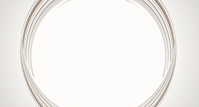 Luxury white silver silk wave frame background with smooth glossy curved lines and copy space for product display
