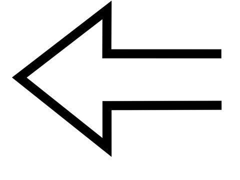 Vector illustration of a left pointing arrow