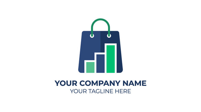 Shopping Bag with Growth Chart - Business Finance and Sales Concept