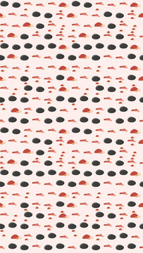 Pattern of dark circles and abstract shapes