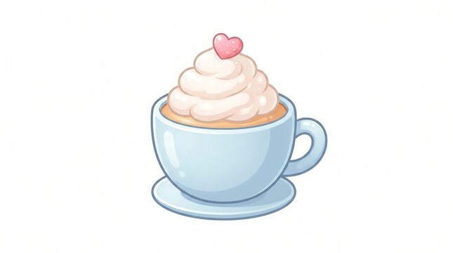 ute Kawaii Coffee with Whipped Cream