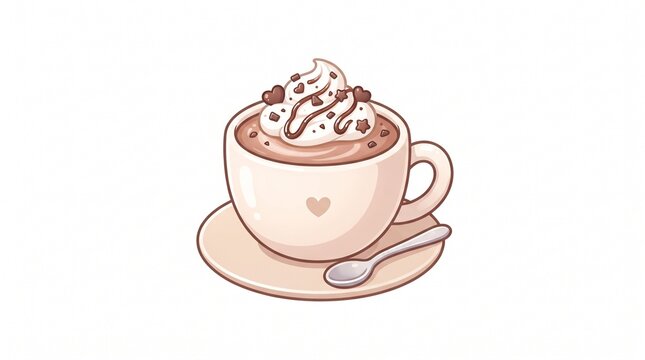 Cute Kawaii Mocha Coffee Illustration