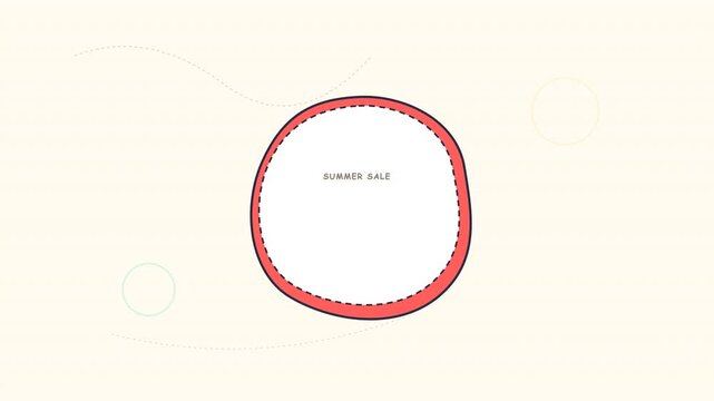 Animated sticker design featuring a summer sale 25 percent off discount graphic with a bold coral orange circular border frame