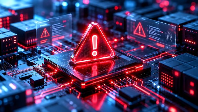 Computer Processor Hardware Failure With Critical System Error Warning Alert