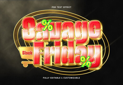 Gold Black Friday Text Effect