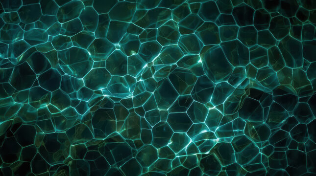 Abstract turtle shell background with intricate hexagonal pattern and turquoise texture