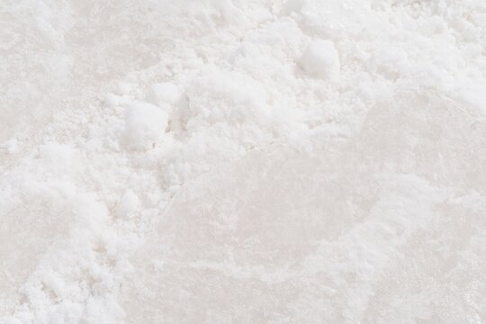 Close-up of white crystalline salt texture