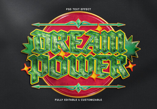 Emerald Fantasy Enamel Text Effect