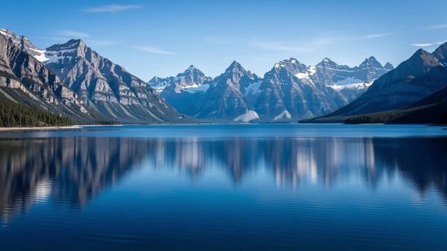 Majestic jiuzhaigou national park mountains reflecting in blue lake