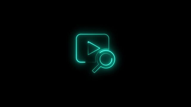 video logo subscscribe icon neon effect slow motion clip, Video pause logo icon pink saber motion clip, subscribe sign glow design