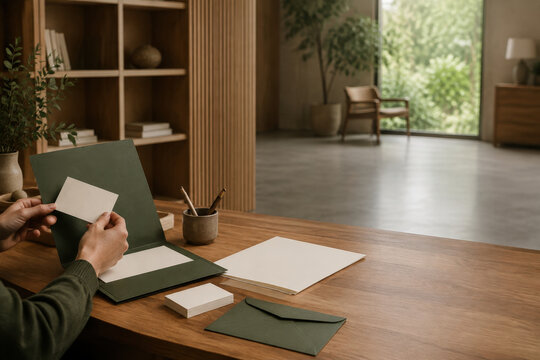 Corporate Stationery Presentation with Large Copy Space