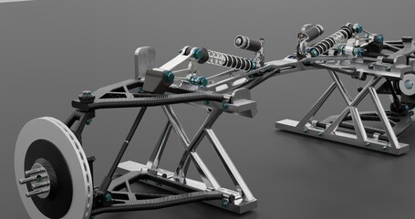 Cantilever suspension system with double wishbone axles. Perfect for drift or tuner car © ridho