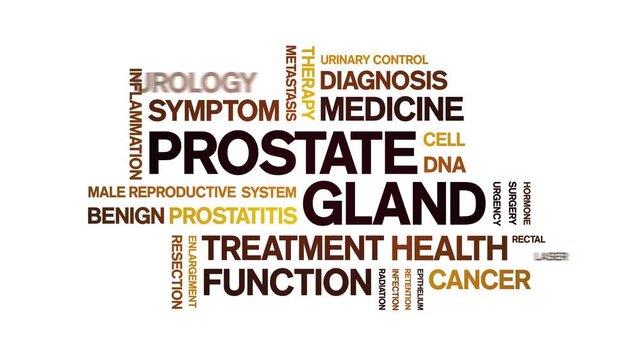 Prostate Gland animated word cloud-animation tag kinetic typography seamless loop.
