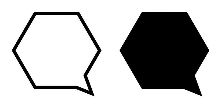 Speech bubble silhouette for logo or sticker