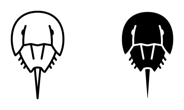 Horseshoe crab silhouette for logo or sticker