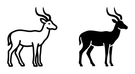 Gazelle silhouette for logo or sticker © Abul