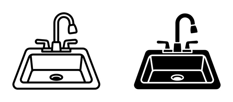 Kitchen sink silhouette for a logo
