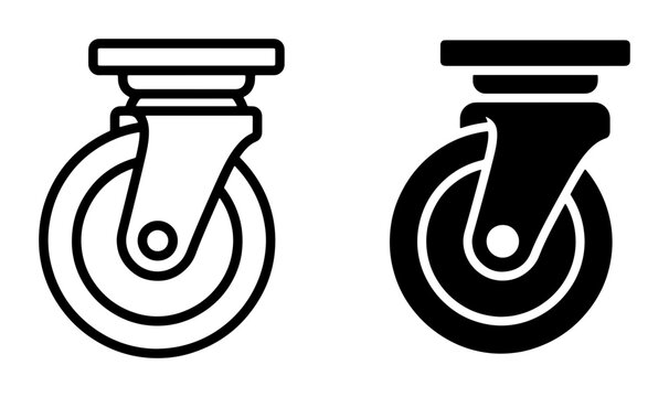 Caster wheel silhouette for furniture logo