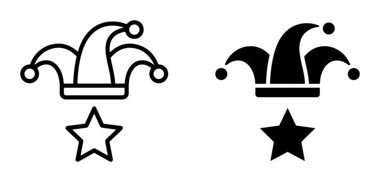 Jester hat and star silhouette for logo