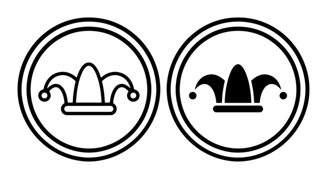 Jester hat icon silhouette for logo or sticker
