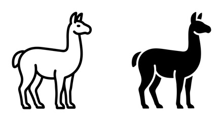Standing llama silhouette for logo or print © Robul