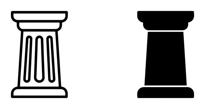 Doric column silhouette for architecture logo
