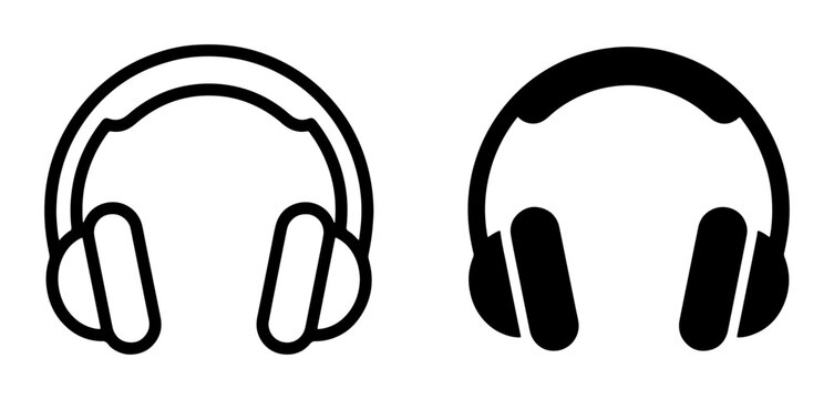 Headphones silhouette for logo and app