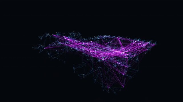 Topographic data network morphing lattice motion background