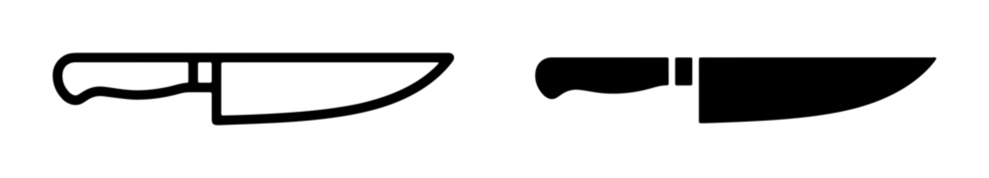 Chef knife silhouette for kitchen logo or print