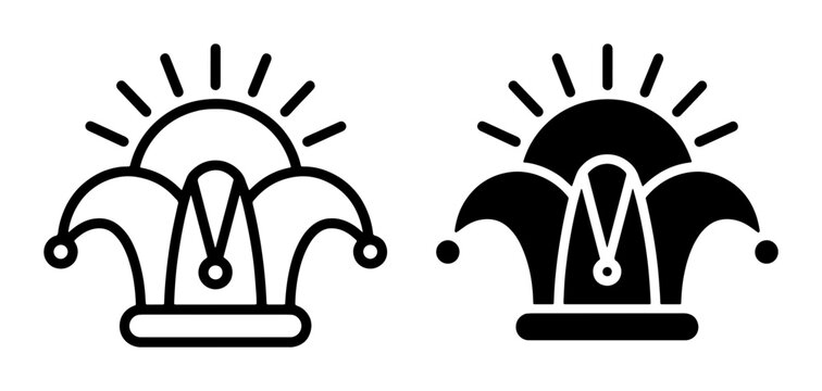 Jester hat with sun silhouette for logo