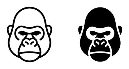 Gorilla head silhouette for logo element © Rofik