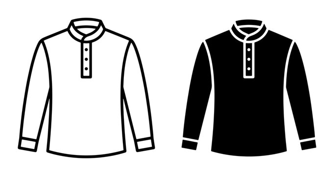 Mandarin collar shirt silhouette for logo or print