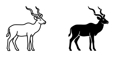 Kudu antelope silhouette for logo © Farhan