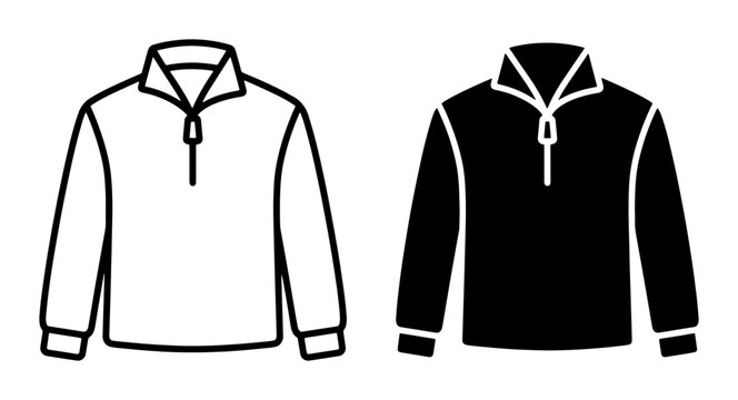 Quarter zip pullover sweatshirt silhouette for logo