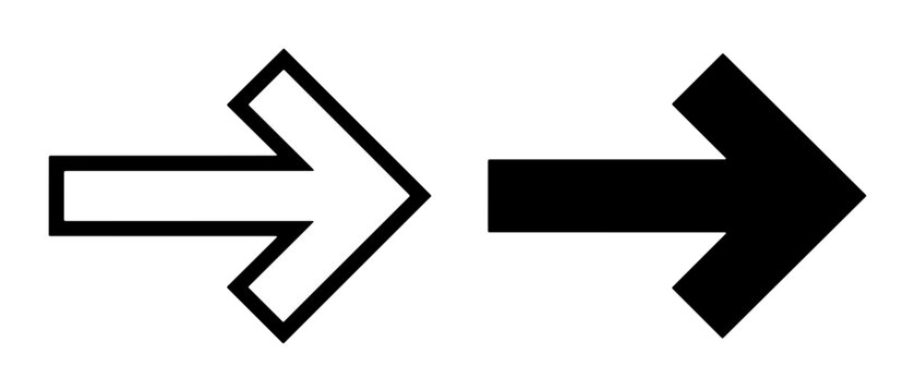 Right arrow silhouette for logo or app